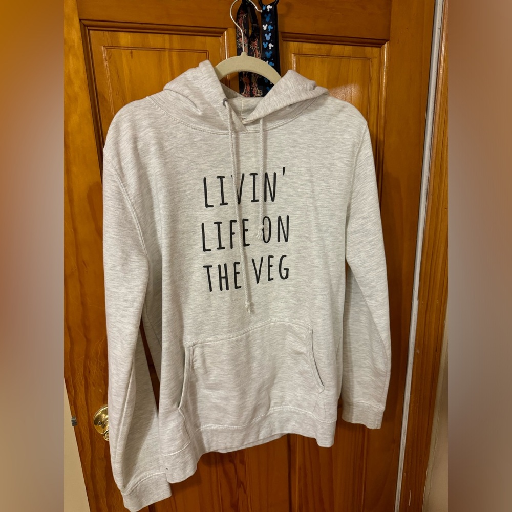 Living life on the Veg grey SweatShirt Size small